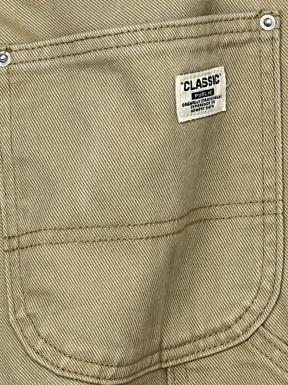 Twik by Simons 100% Cotton Canvas Utility Wide Leg Carpenter Jean M Tan Neutral - Picture 5 of 13